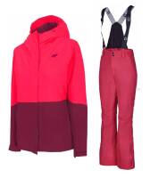 Kombinezon narciarski damski kurtka 4F + spodnie Blizzard fuksja/pink membr.20 000 kudn002